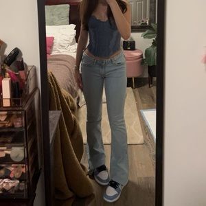 Low rise flare jeans
